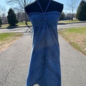 Alpine Design Blue Strapless Halter Dress/Swim Coverip